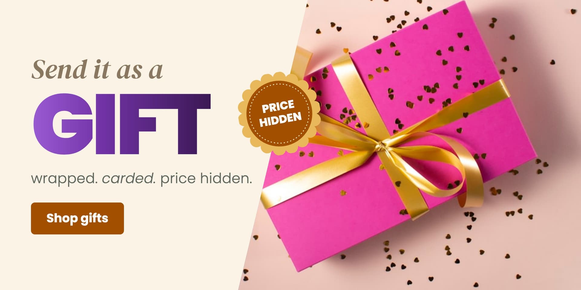 Send it as a gift: wrapped, carded, price hidden. Choose the day it arrives. Shop gifts with the Palparcel gift finder, by budget, occasion or who it's for.